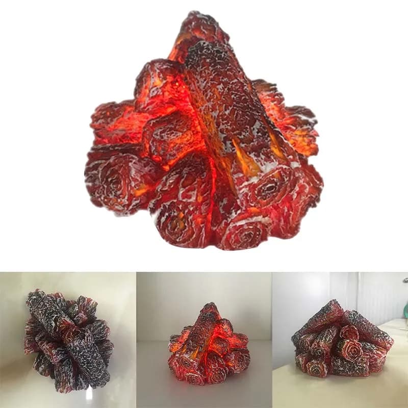 1pc Led Simulation Charcoal Flame  Creative Gift Atmosphere Lamp Decoration Lamp Scene Prop Lamp Decoration home decor