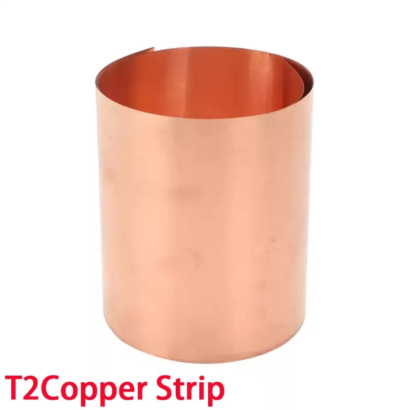 1 Meter Width 100-400mm 99.99% Pure Copper Foil Strip High Purity T2 Red Copper Shielded Sheet Roll Thickness 0.01mm -0.4mm