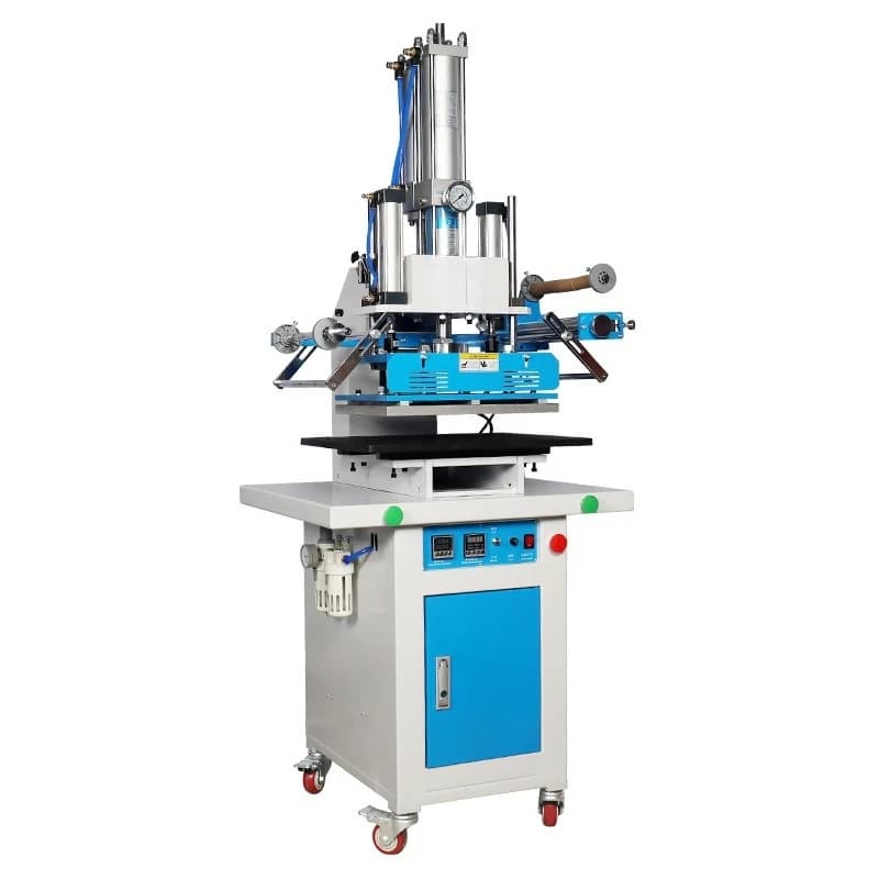 pressure pneumatic bronzing machine 3 tons booster cylinder automatic rolling gold bronzing machine paper hot pressing branding