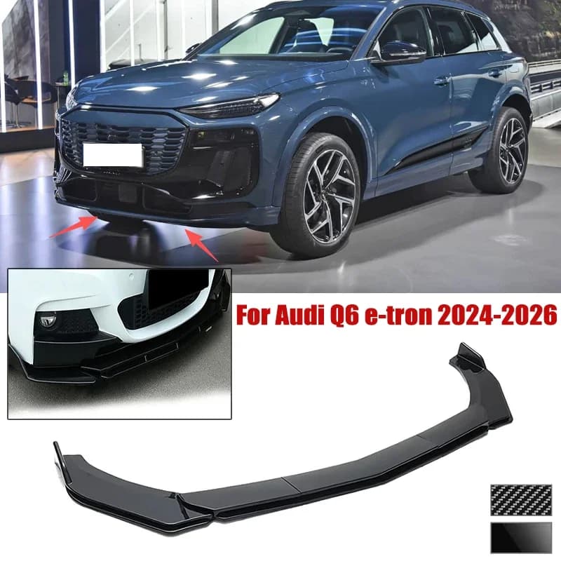 5pcs Front Bumper Shovel For Audi Q6 e-tron 2024-2026 Spoiler Front Bumper Deflector Anti Scratch Protection Device Accessory
