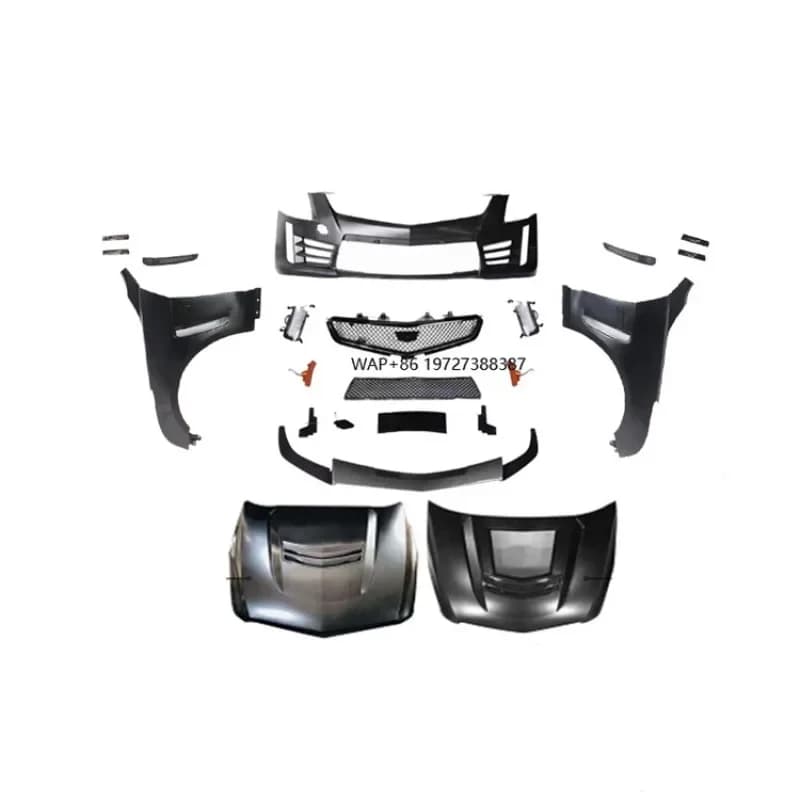 New High Quality Auto Accessories Front Bumper Assembly Lip Engine Hood Fender Grille Body Kit for ATS Modified V Style