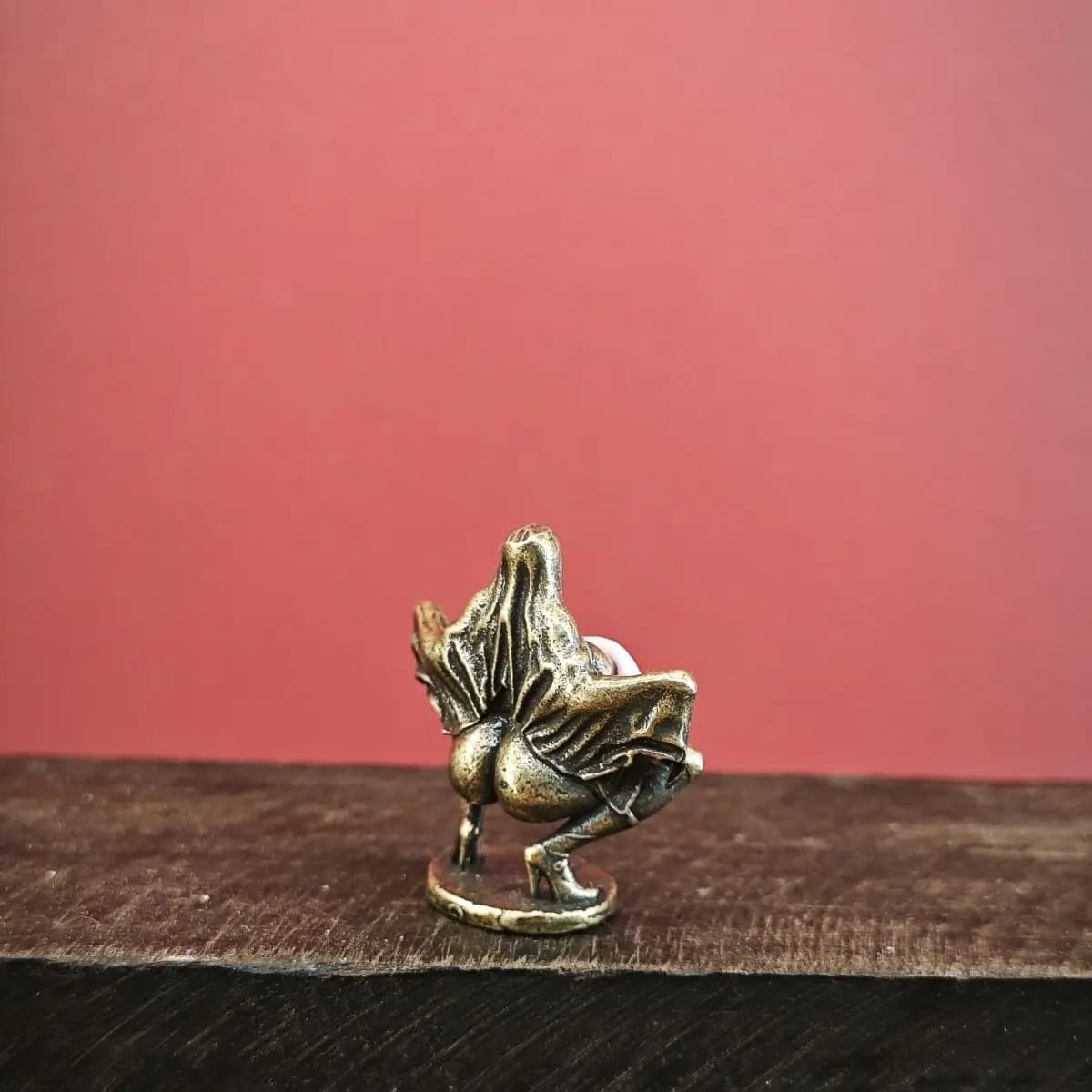 Brass Mini Ghost Girl Figurine for Desktop, Halloween Creative Ornament, Trendy Home Decor, Collectible Model