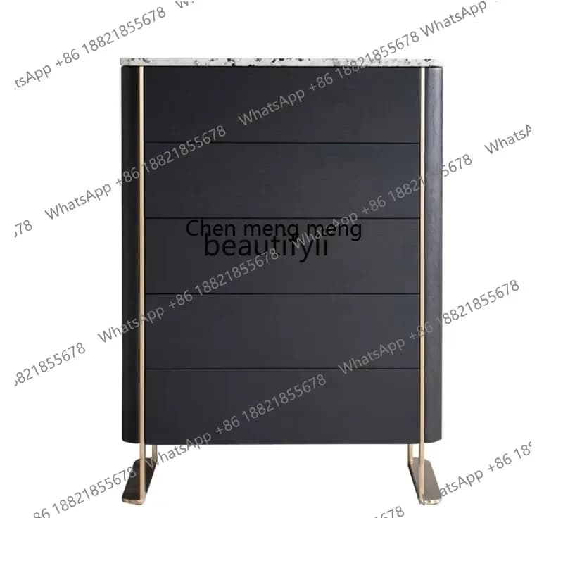 cc182Italian minimalist marble living room chest of drawers modern light luxury chest of drawers bedroom bedside storage cabinet
