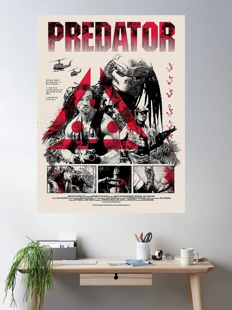 8Style Choose Predator 1987 Movie, Art Print Silk Poster Home Wall Decor