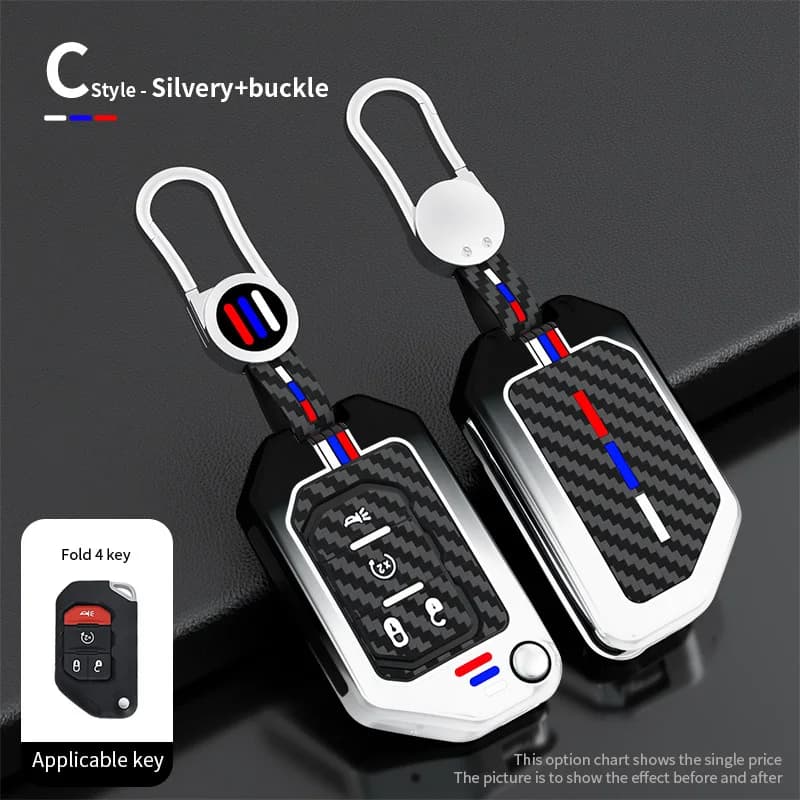Zinc Alloy Car Key Case Fob Protection Cover for Jeep Gladiator JT Jeep Wrangler JL U 2018 2019 2020 2021 Accessories