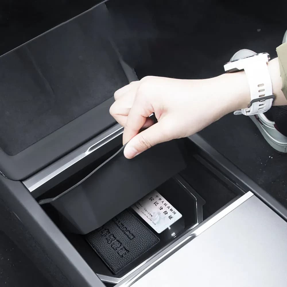 For New Tesla Model Y Juniper (2025-2026) Center Console Organizer Silicone And ABS double-layer storage box