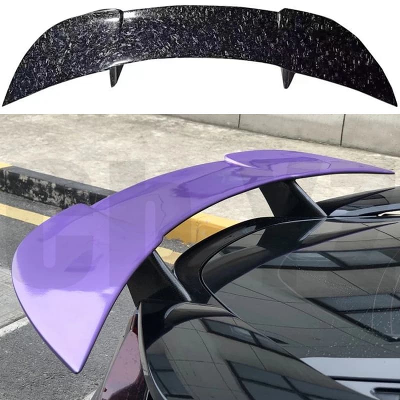 For BMW i8 2014-2019 GT Style Real Carbon Fiber Gloss Black Rear Roof Spoiler Wing Trunk Lip Boot Cover Car