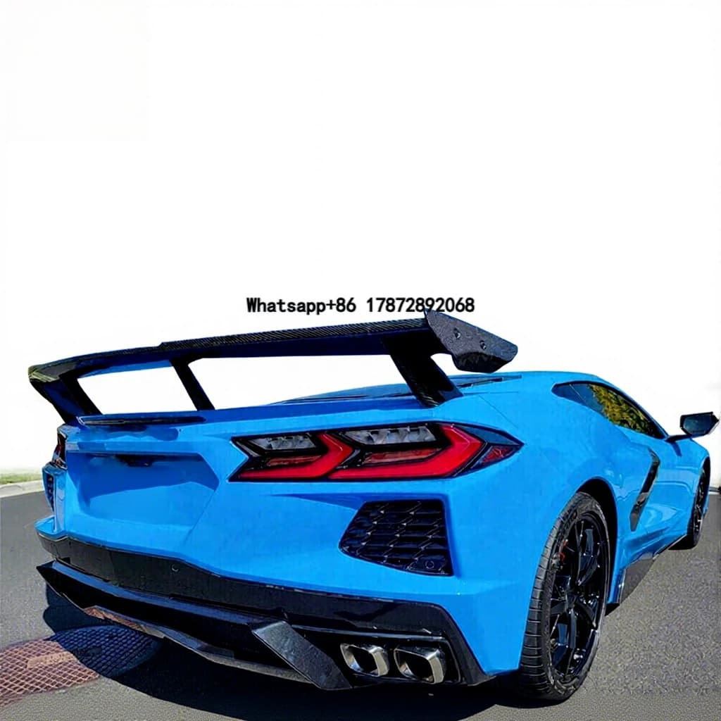Car Modification Parts Style Carbon Fiber Rear Spoiler for  Corvette C8 Trunk Wing Spoiler