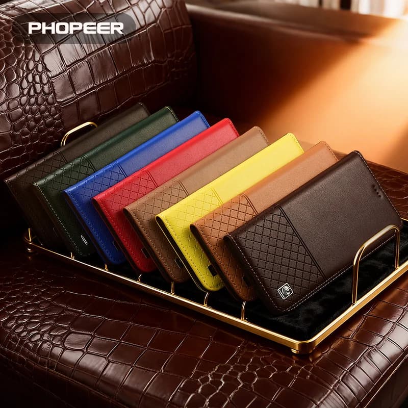 Luxury Genuine Leather Case for iPhone X XS XS Max XR 8Plus 8 7Plus 7 SE2020 6 6S 6SPlus 5 Flip Phone Case Nappa Grid Pattern
