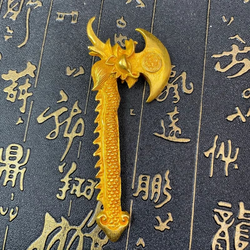 Copper Alloy Faucet Fu Character Axe Beast Face Axe Housewarming Moving In Blessing Wedding Craft Ornament
