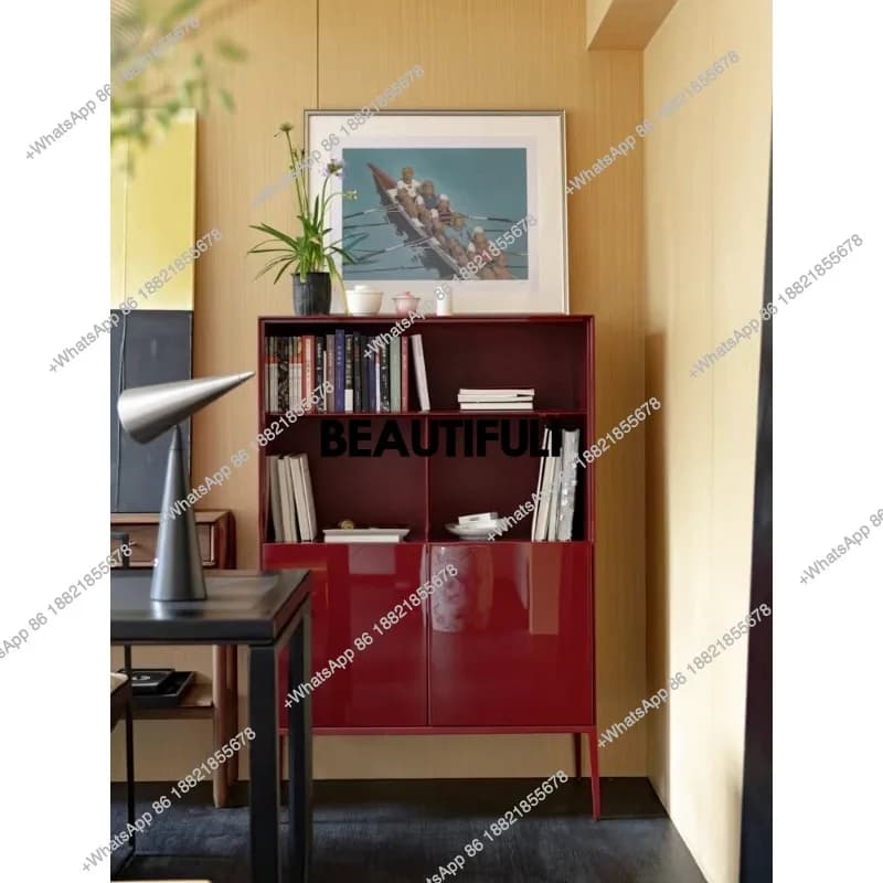 study bookcase canyon red porch side cabinet living room tall storage wine cabinet