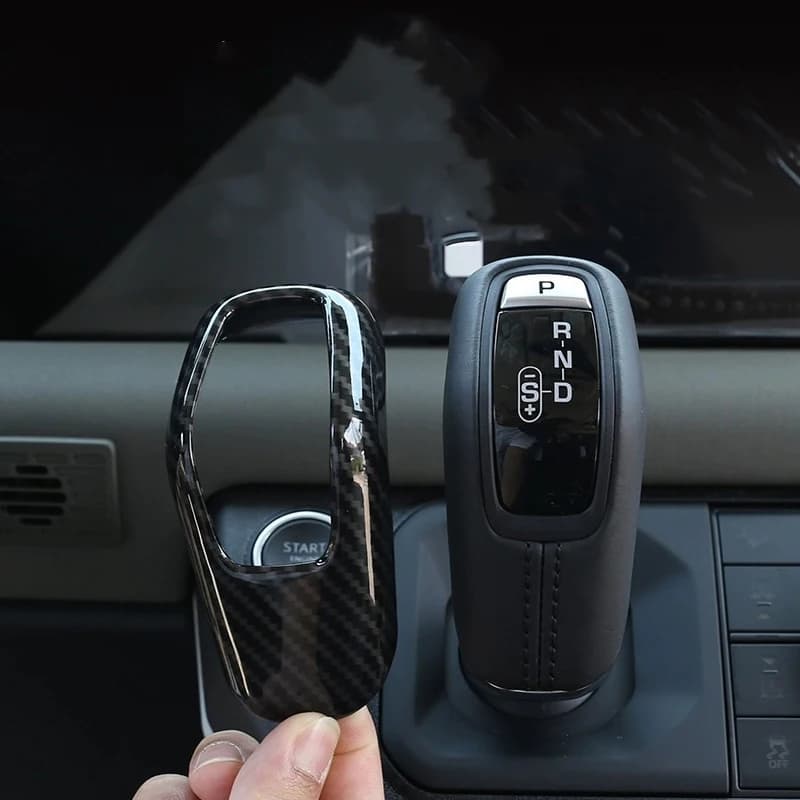 Carbon Fiber Gear Shift Handle Cover Sticker for Land Rover Defender 110 130 2020-22 ABS Auto Interior Modeling Accessory