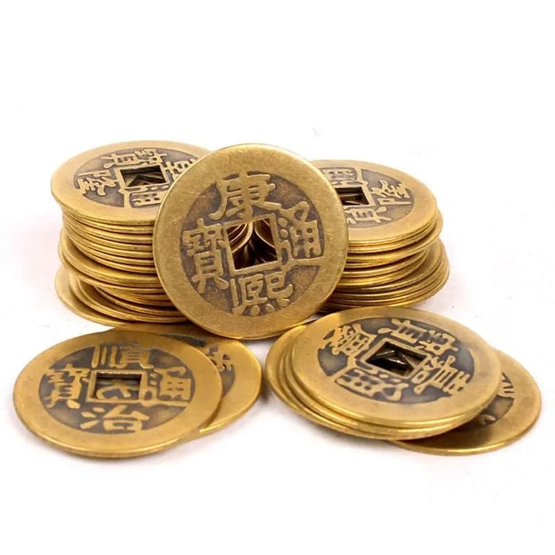 10Pcs 23mm Chinese Feng Shui Lucky Ching/Ancient Coins Set Educational Ten Emperors Antique Fortune Money
