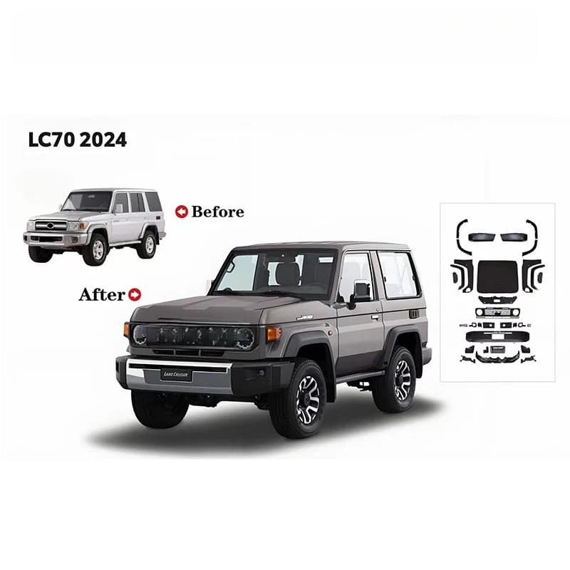 Upgrade ABS Bodykit for 2002-2022 Prado FJ70 75 79 LC76 2024 New Model Front Rear Bumper Engine Hood  Wheel Fender