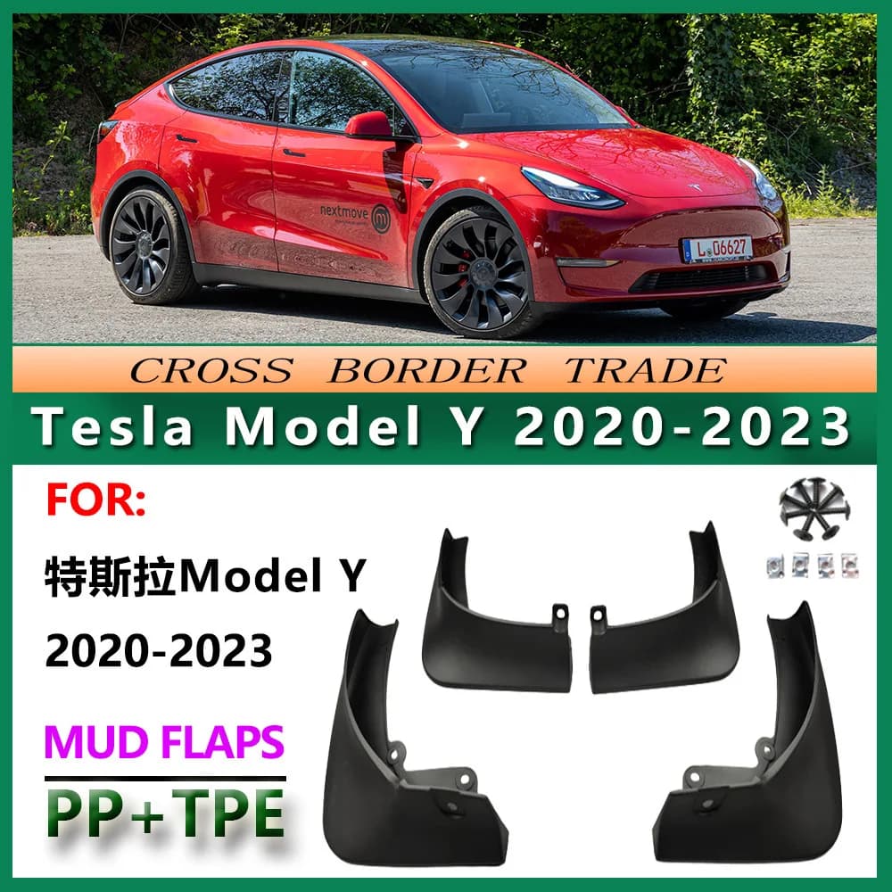 For Tesla Model Y 2020-2025 Mud Flaps OE Style Splash Guards Set of 4 Perfect Fit for Electric SUV Front & Rear