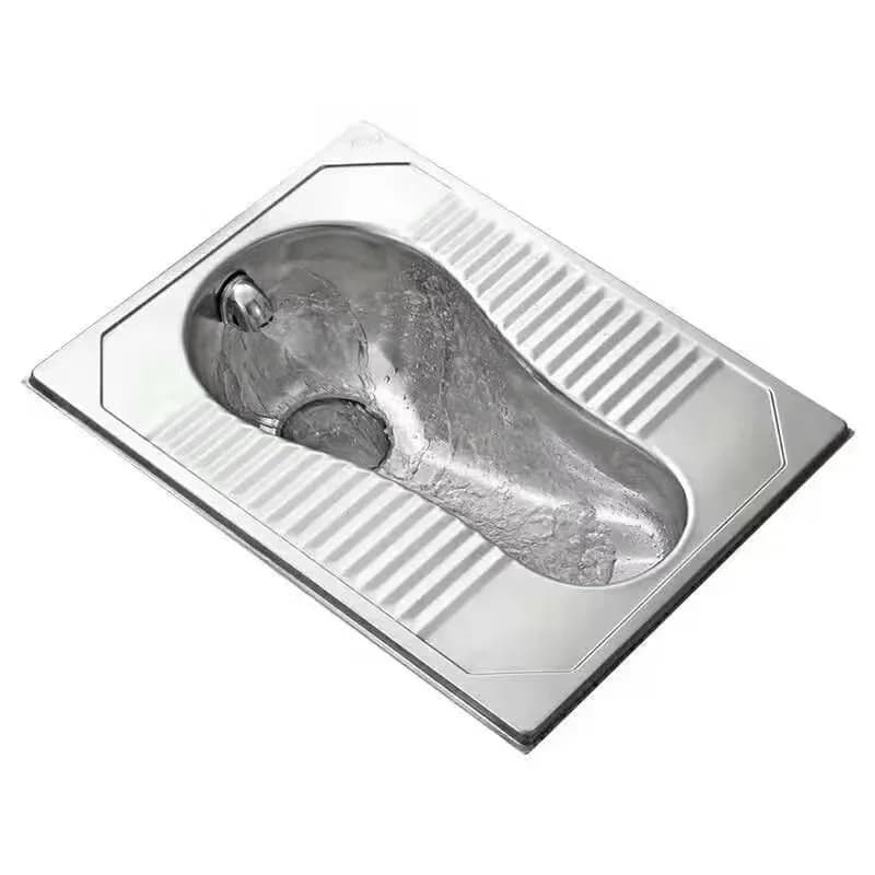 Stainless steel squatting toilet, squatting pit squatting toilet, integrated rear row 304 material deodorant public toilet