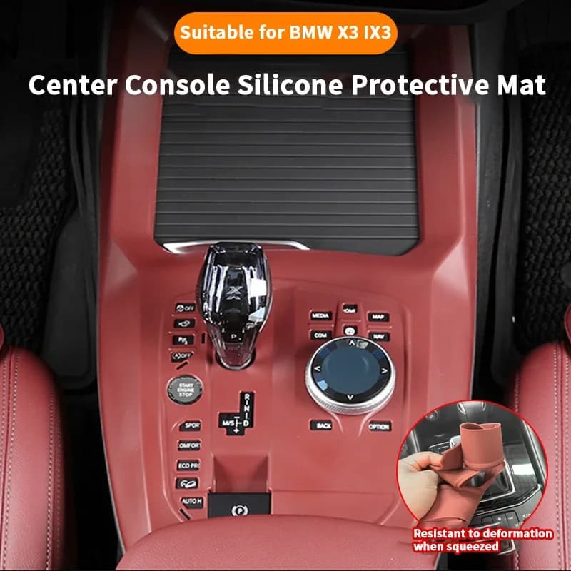 Silicone Center Console Protective Pad For BMW iX3 X3 G45 2025 2026 Anti-dust Waterproof Car Interior Trim Cover