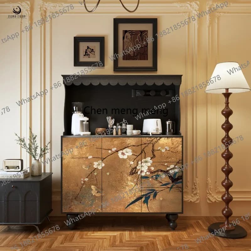 Chinese retro solid wood dining side cabinet, entrance, living room, tea storage cabinet, dining room, storage side cabinet