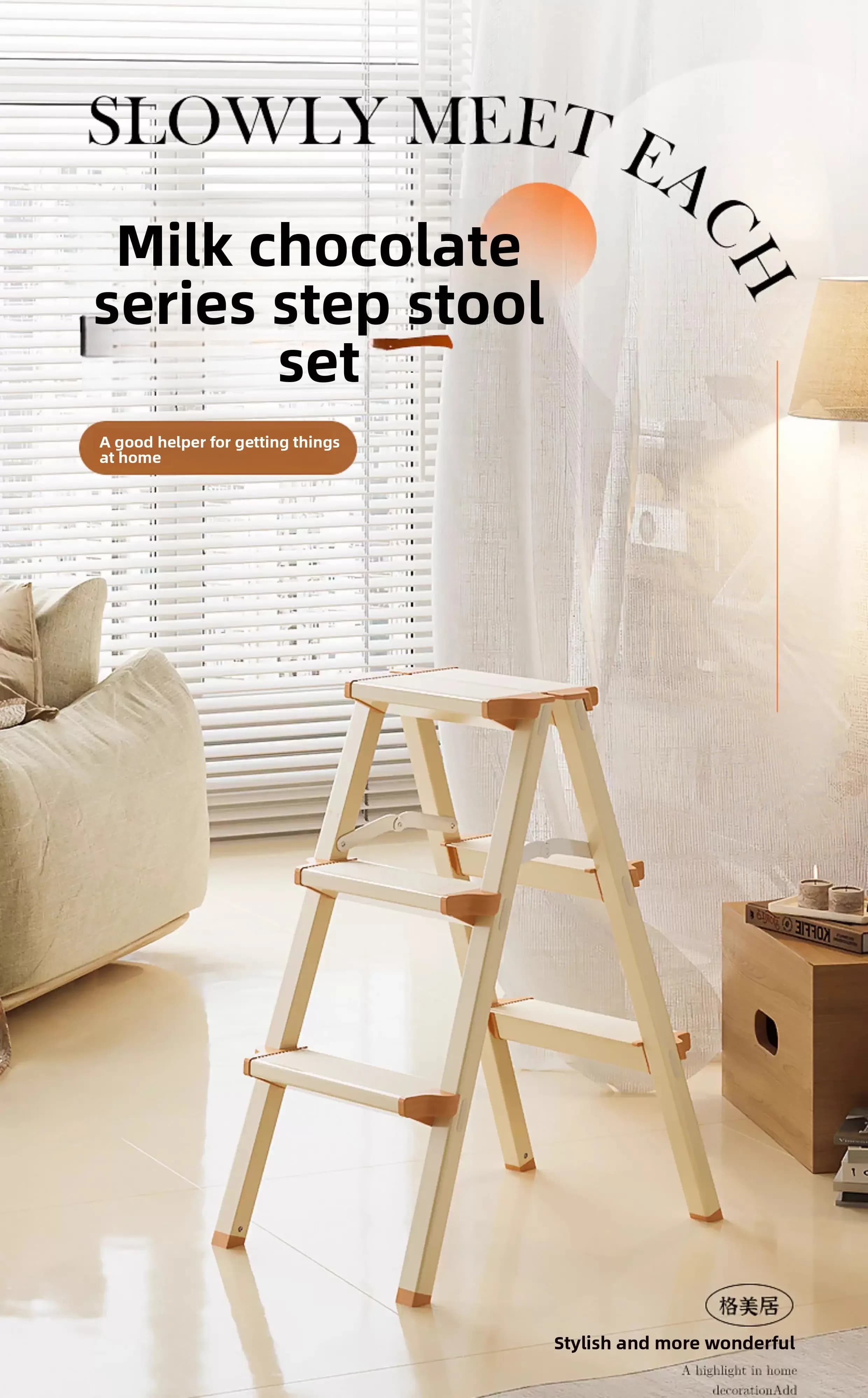 household folding ladder - aluminum alloy, heavy-duty, multi-functional indoor a-frame ladder, small  step ladder for access