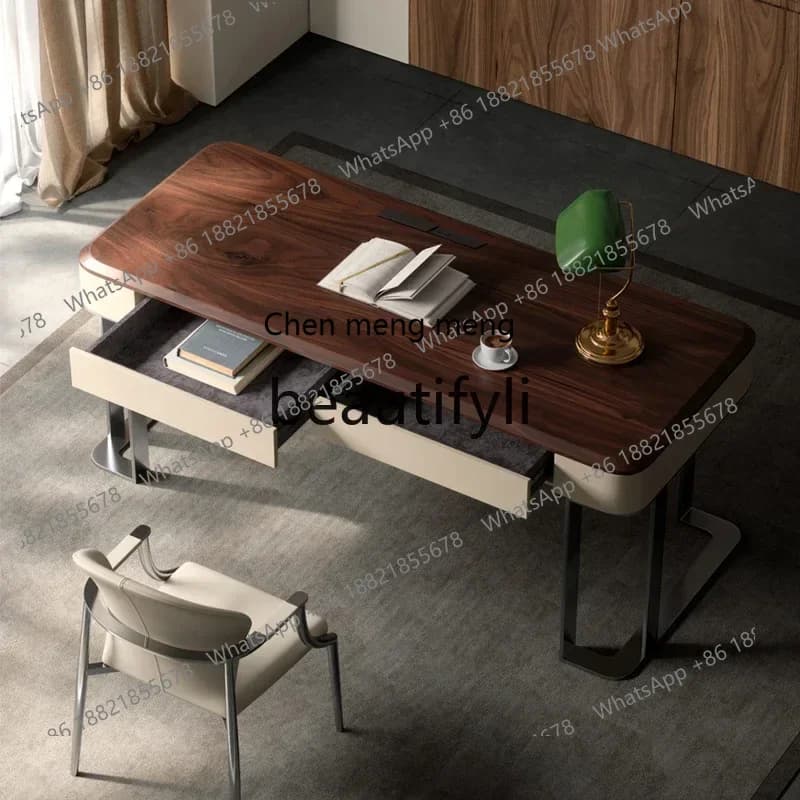 CC Walnut desk all solid wood light luxury modern study home desk boss table