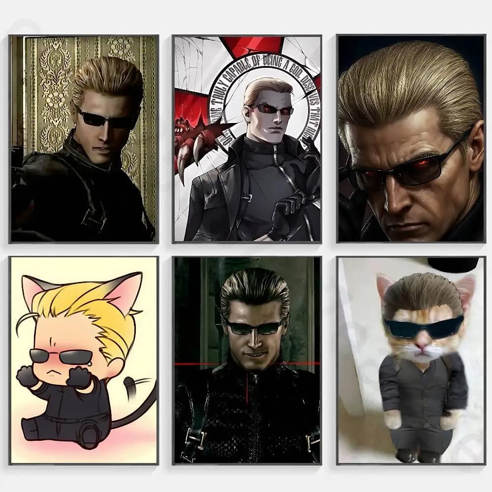 Albert Wesker P Poster Fancy Poster Wall Sticker for Living Room Bar Vintage Decorative Painting