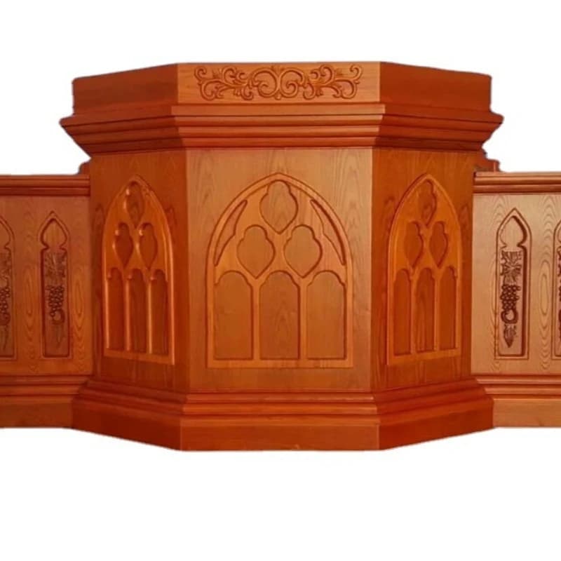 Solid wood wooden church special church with cross pulpit lecture table singing table