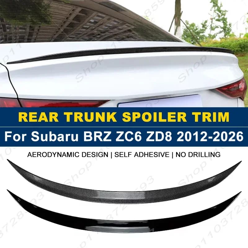 For Subaru Accessories BRZ ZC6 ZD8 2012-2026 Car Rear Trunk Boot Spoiler Wing Lip Body Kits Gloss Black Soft Plastic