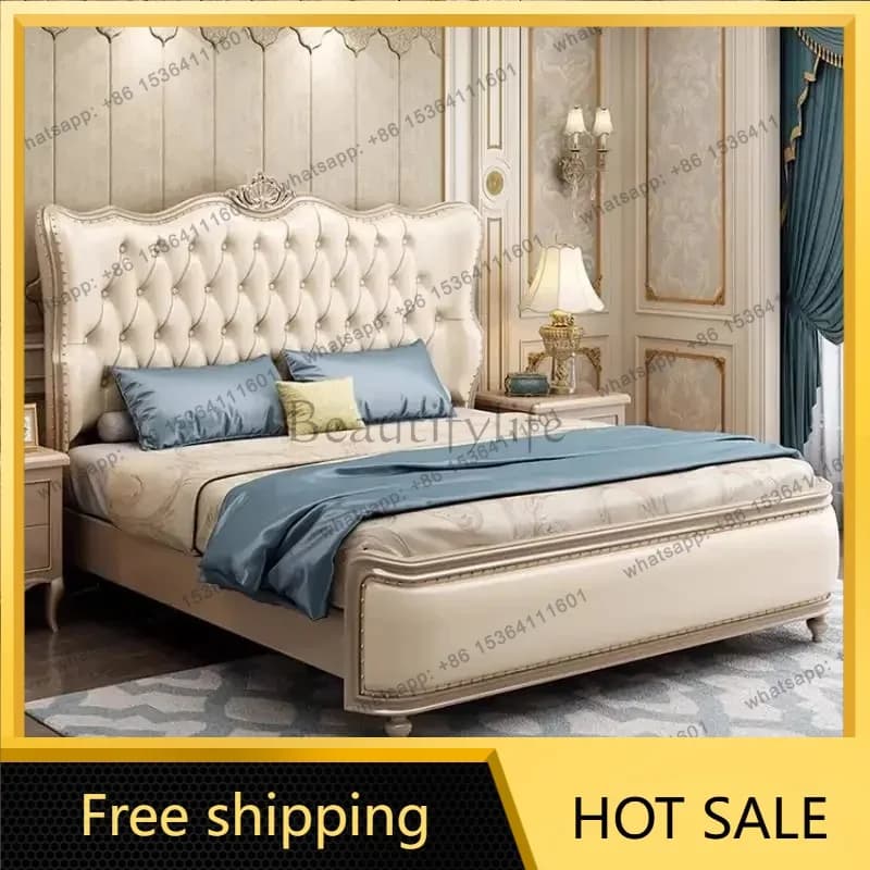 FG Adult Luxury Twin Bed Frame Soft Storage Design Loft Headboards Bed Frame Full Size Bedroom Letto Matrimoniale Home Furniture