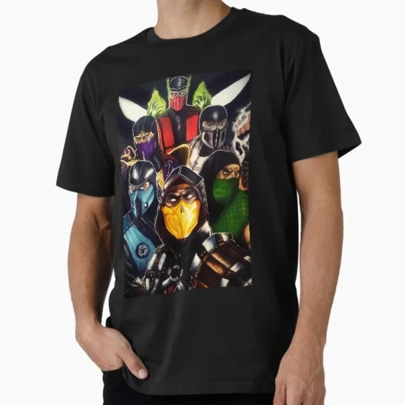 Vintage 90's Mortal Kombat Ninjas Gift tee for gamer 100% cotton printed Men's Short Sleeve Graphic T-Shirt All size tops S-6XL
