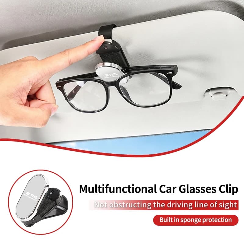 Car Sunglasses Clip Sun Visor ABS Plastic Glasses Holder Auto Accessories For Renault RS Line Koleos Kadjar Scenic Megane