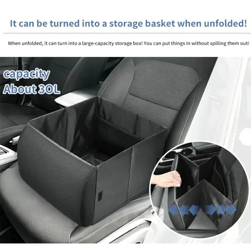 Car Storage Box & Waist Support 2 in 1 Multifunctional Car Trunk Storage Organizer