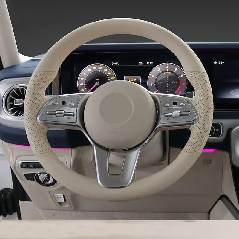 Hand Stitch Feather Car Steering Wheel Cover for Mercedes Benz A180 A200 GLA200 GLC260 GLB B180 B200 B260 G350 G500 G55 AMG