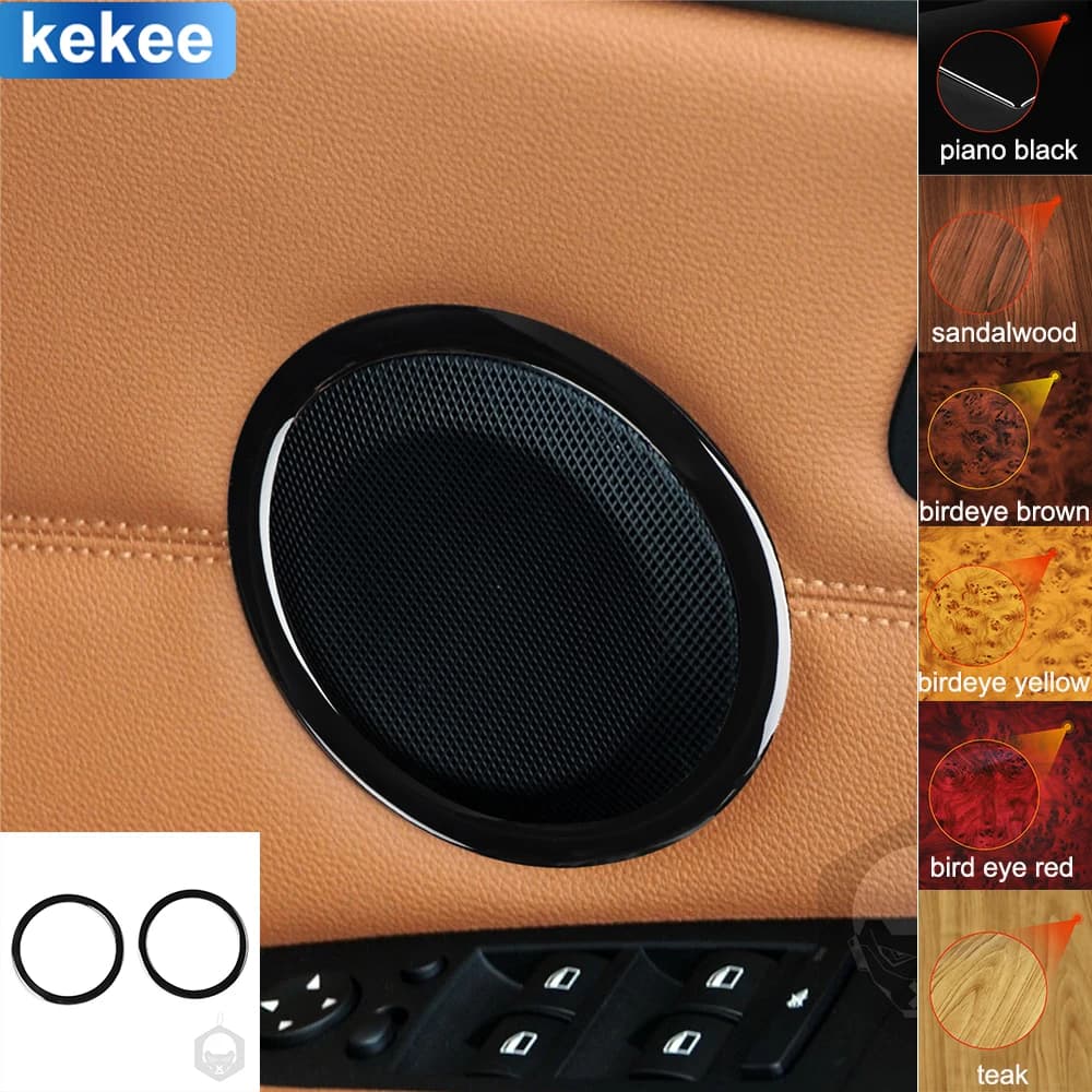 For BMW 3 Series E90 E92 E93 2005-2012 Door Speaker Trim Frame Soft Cover Piano Black Stickers Car Interior Accessories