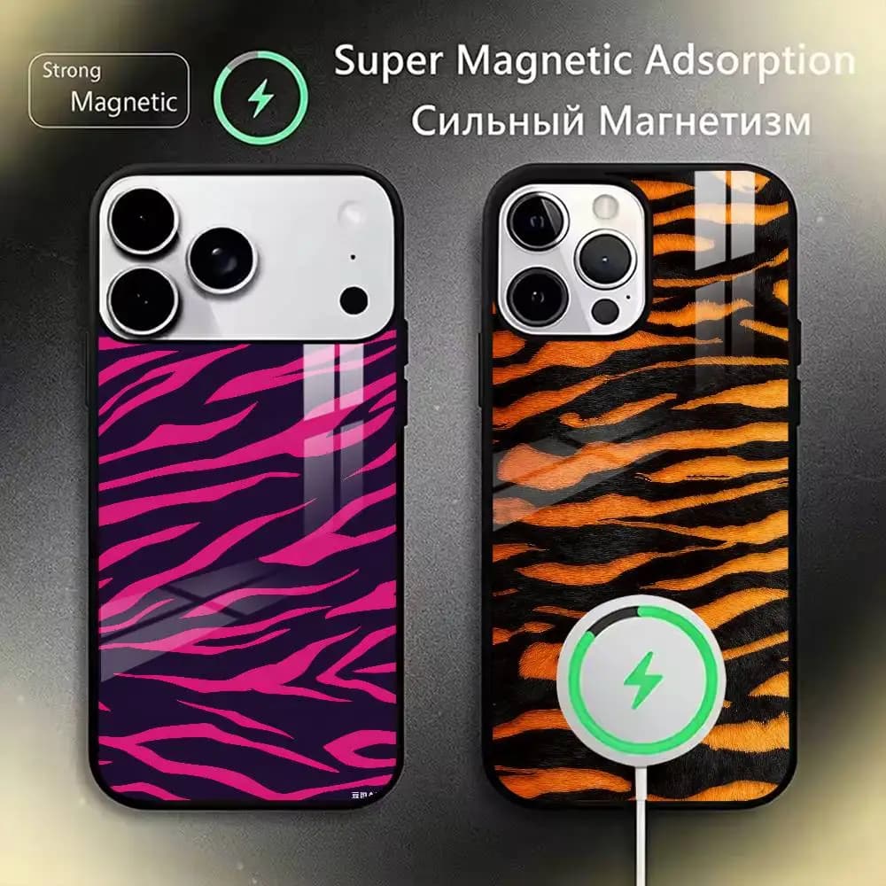 Geometric Wave Pattern Phone Case For iPhone17,16,15,14,13,12,11 Plus,Pro Magnetic with Magsafe Wireless Charging