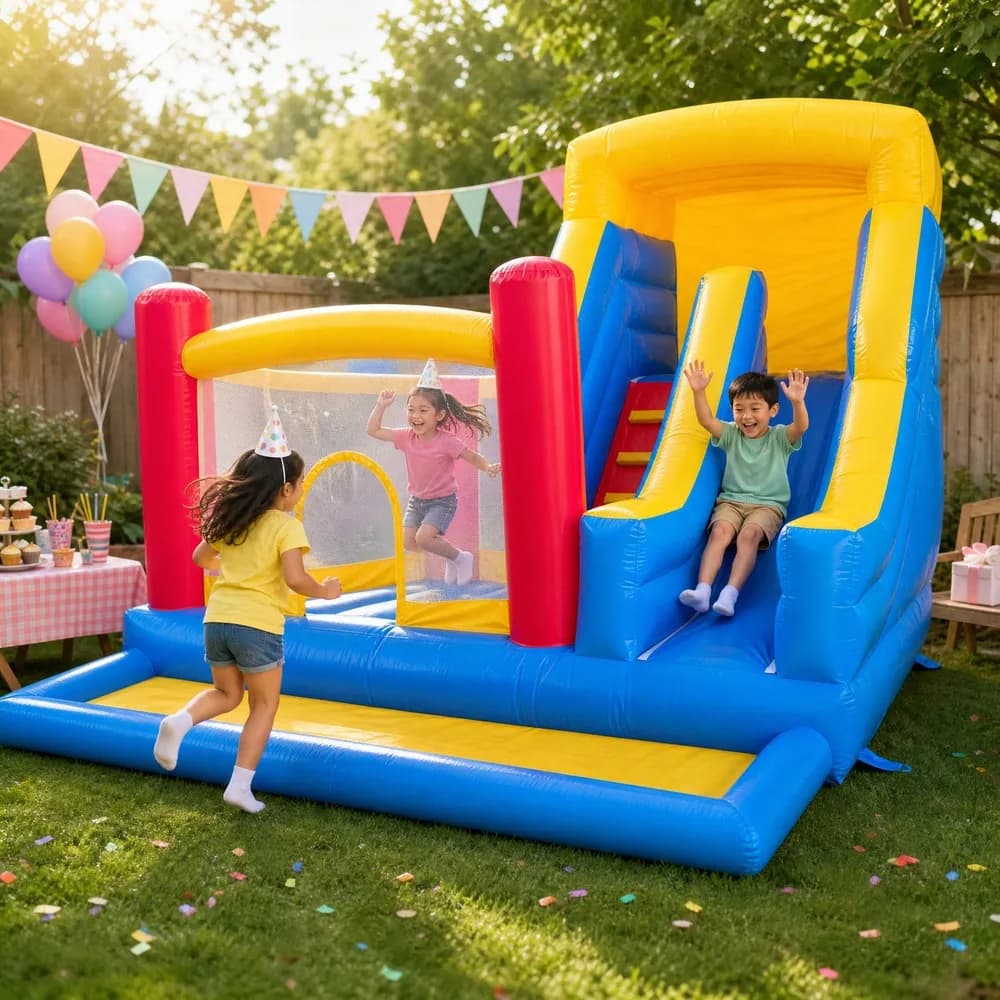 Customized High Quality Outdoor Inflatable Castles Trampolines Children's Slides Ball Pools PVC Material CE Certified Easy Setup