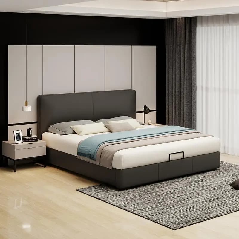 Headboard Italian Double Bed Designer Europen Modern Luxury Adults Double Bed Queen Frame Big Letto Matrimoniale Home Furniture