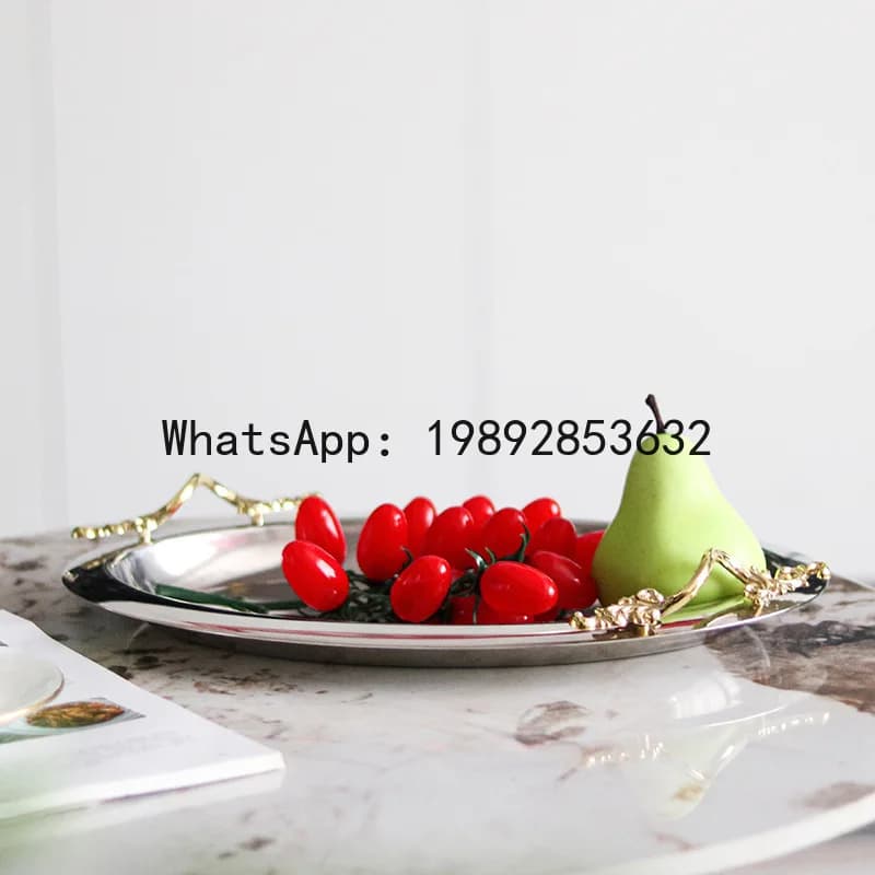PYJ fruit plate snack plate ornament dining table kitchen handle storage plate soft decoration jewelry