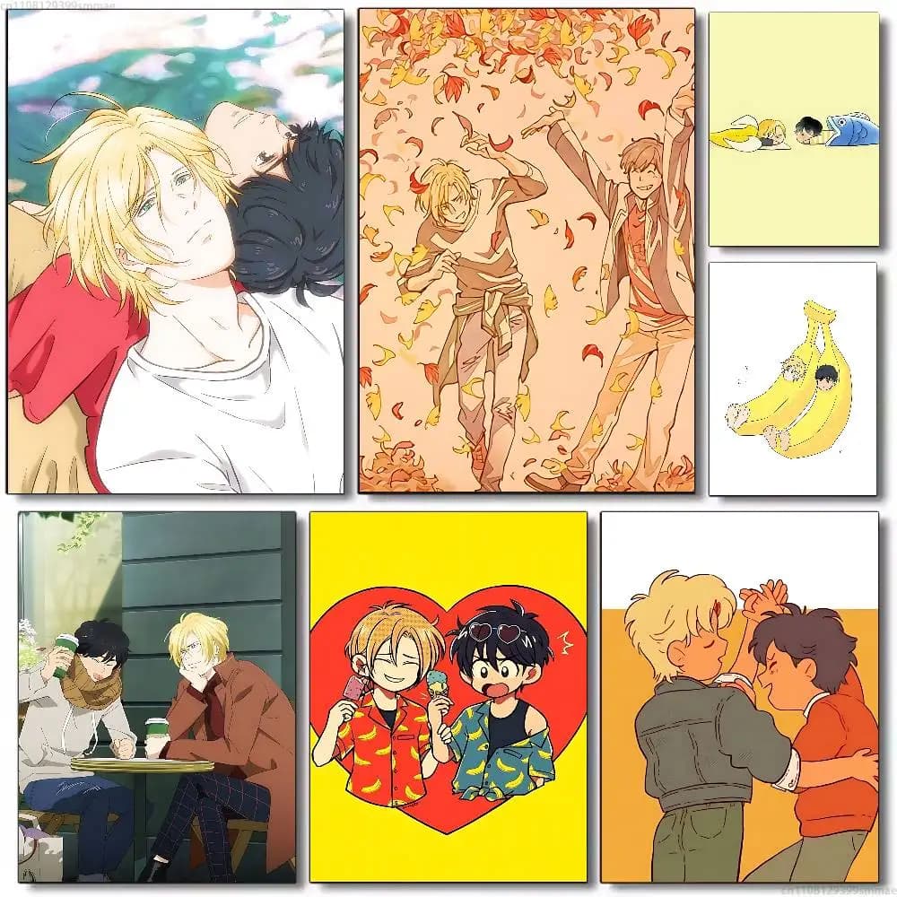 Banana Fish Ash Lynx  Classic Wall Art, Canvas Print Poster, Suitable for Home, Living Room, Room Decoration Painting