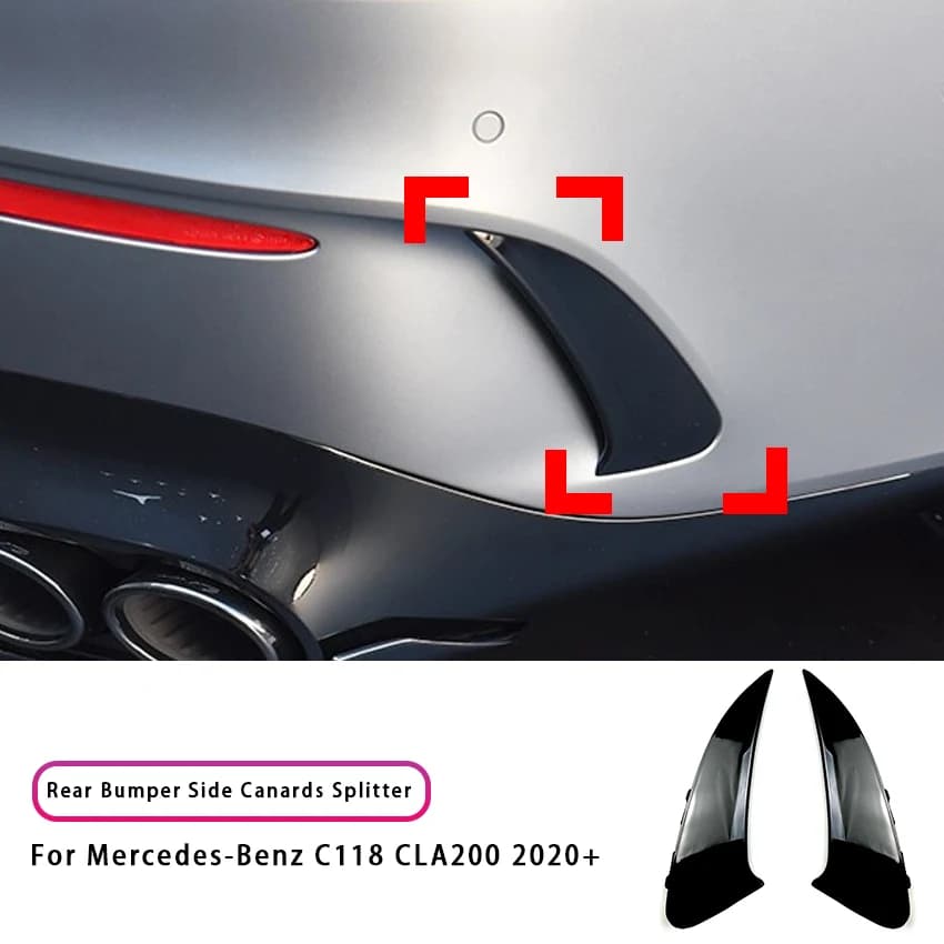 For Mercedes-Benz C118 CLA200 2020+ Car Rear Bumper Trim Lip Spoiler Side Fender Canard Splitter Accessories