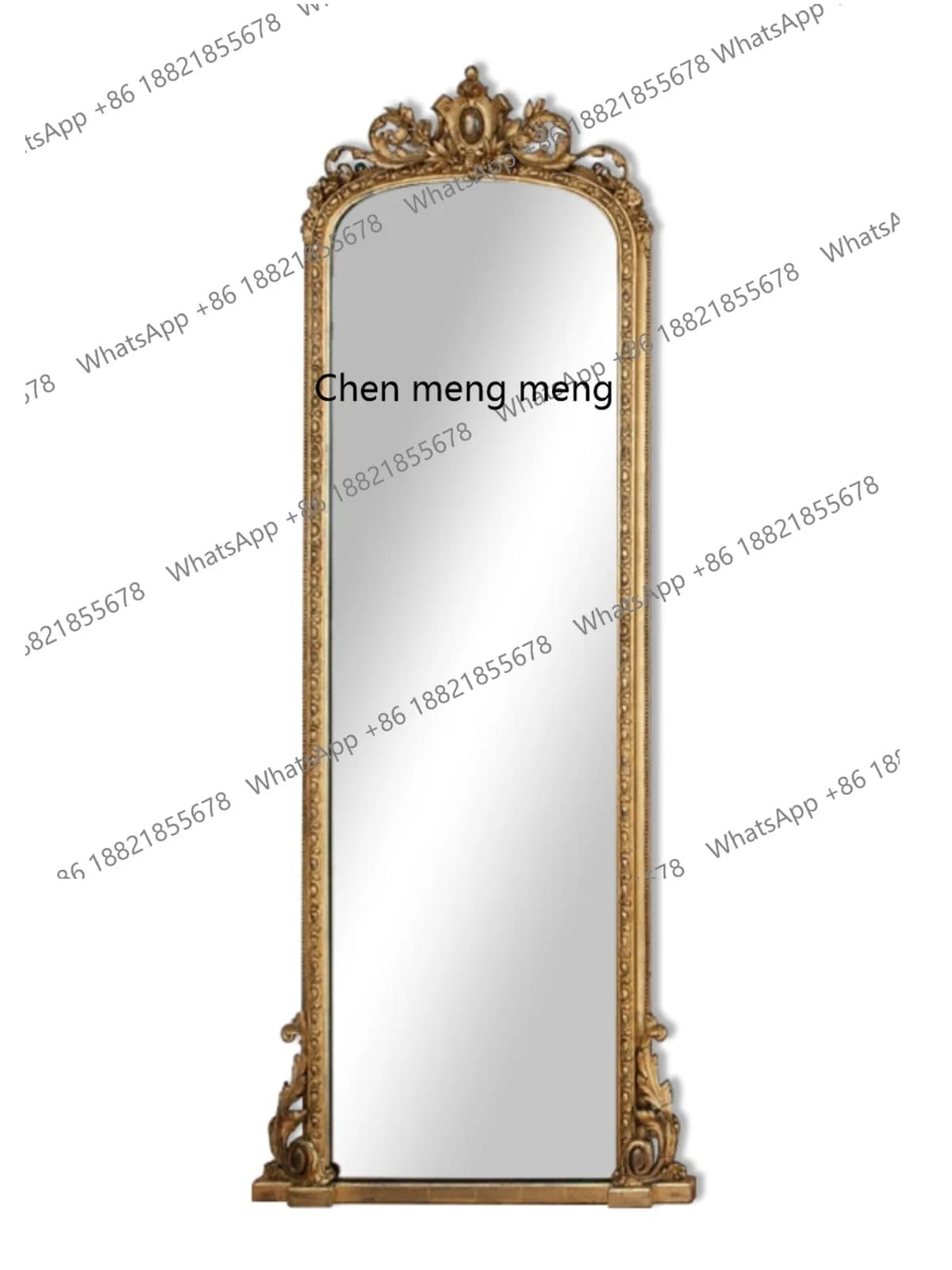 American clothing store fitting mirror full body floor special-shaped classical retro wooden frame dressing mirror