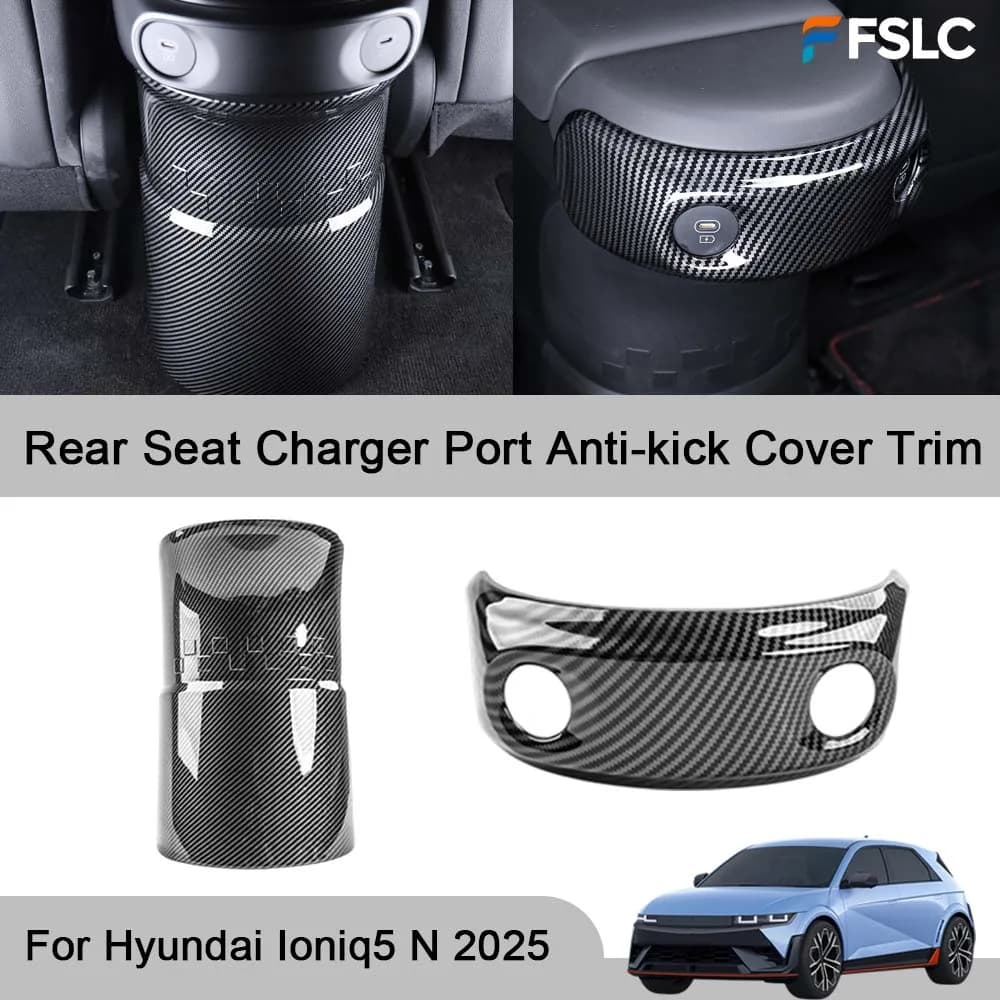 Cars Accessories Rear Seat Charger Port Anti-kick Cover Trim For Hyundai Ioniq5 N 2025 Car Decoration Upgrade Modify A Car