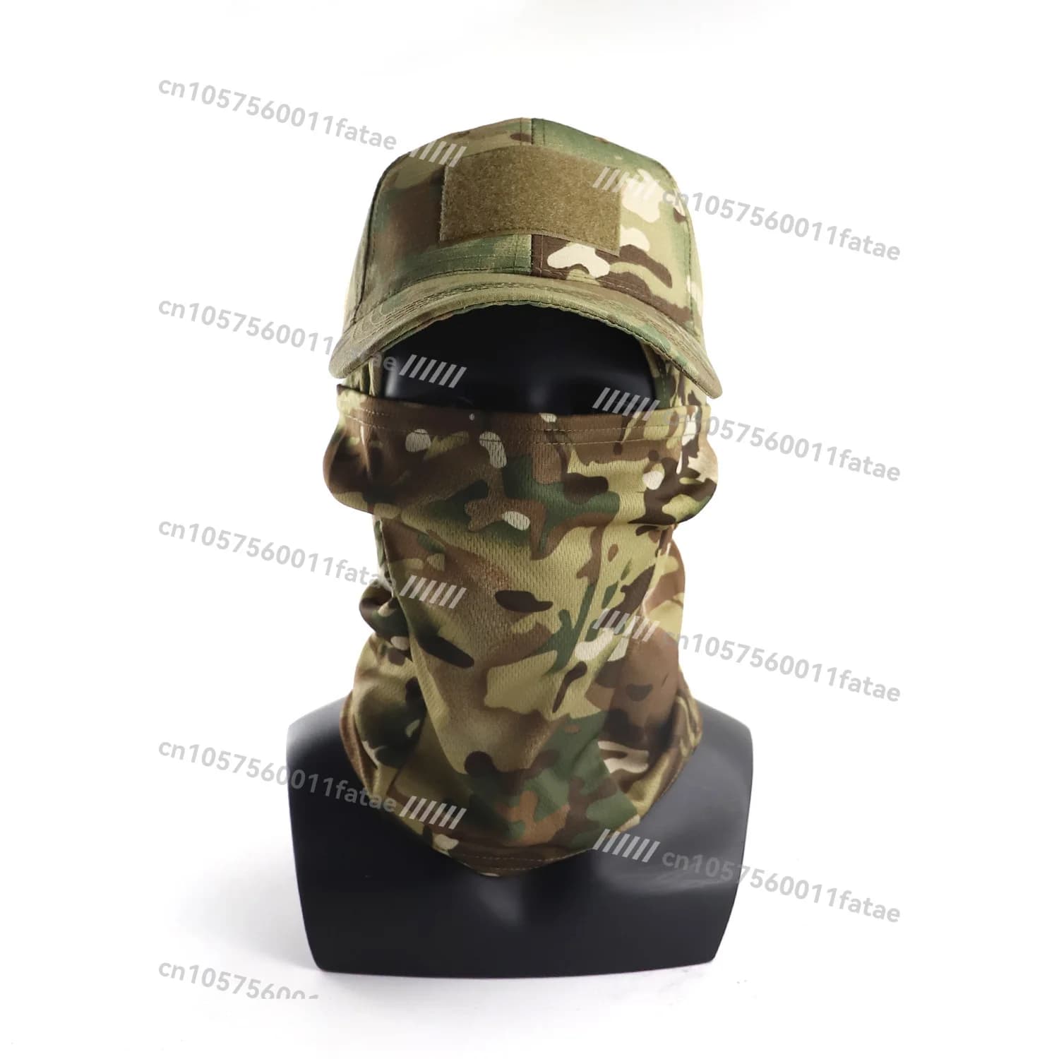 Outdoor Camouflage Baseball Cap, Military Fan Tactical Sunscreen Mask Set, Fishing Cap
