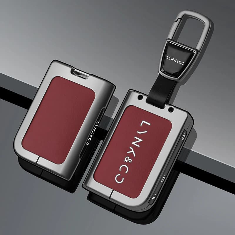 Zinc Alloy Leather Car Key Fob Case For LYNK & CO 01 05 02 03 07 09 EMP LYNKCO 06 LYNK CO Key Fob Car Key Protective Cover