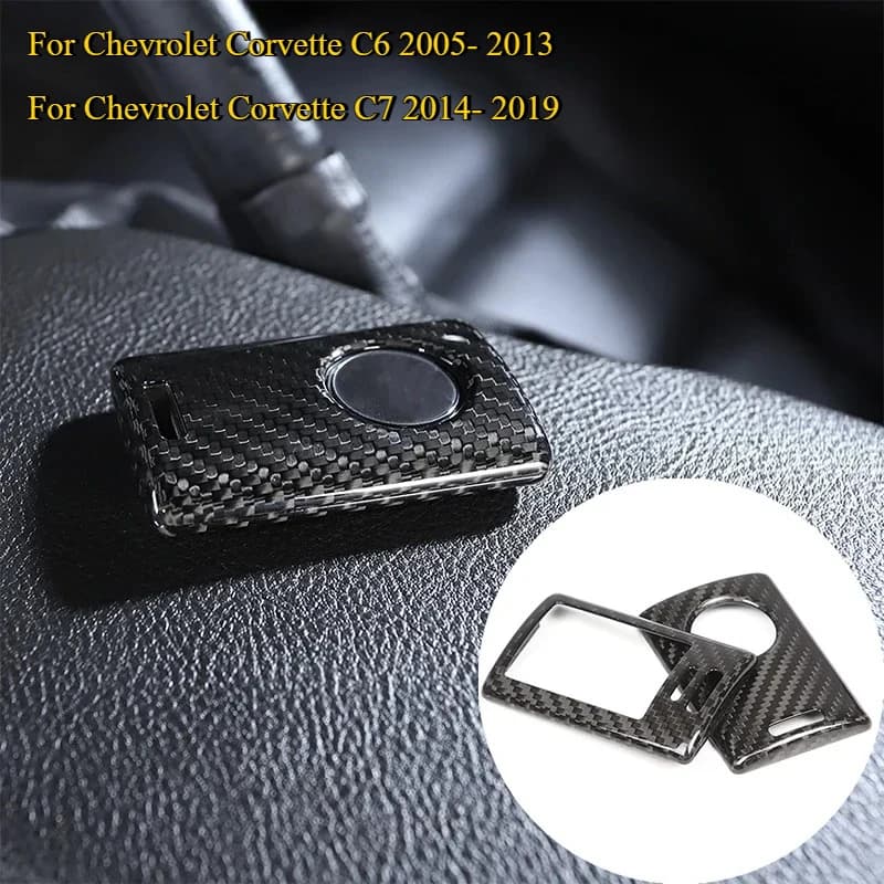 Car Key Case Key Protection Shell Key Carbon Fiber Cover Fit For Chevrolet Corvette C6 C7 2005- 2019 Car Accessories