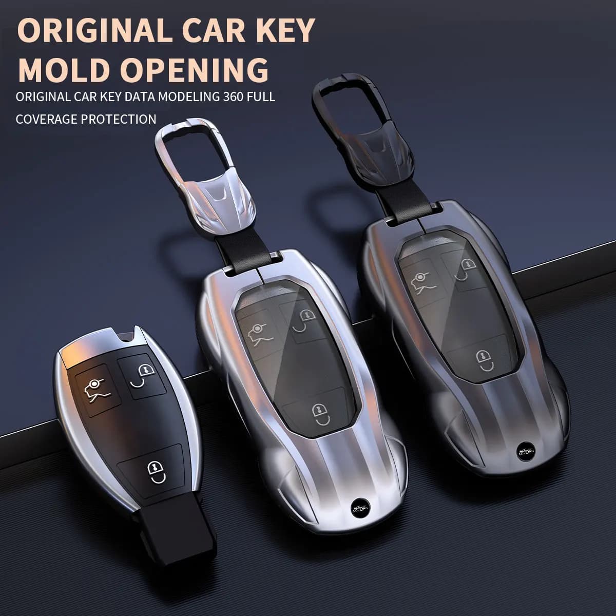 Zinc alloy 2/3 button suitable for Mercedes-Benz ABGR level GLA, GLK W176, W204, W251, W463 car remote key box keychain accessor