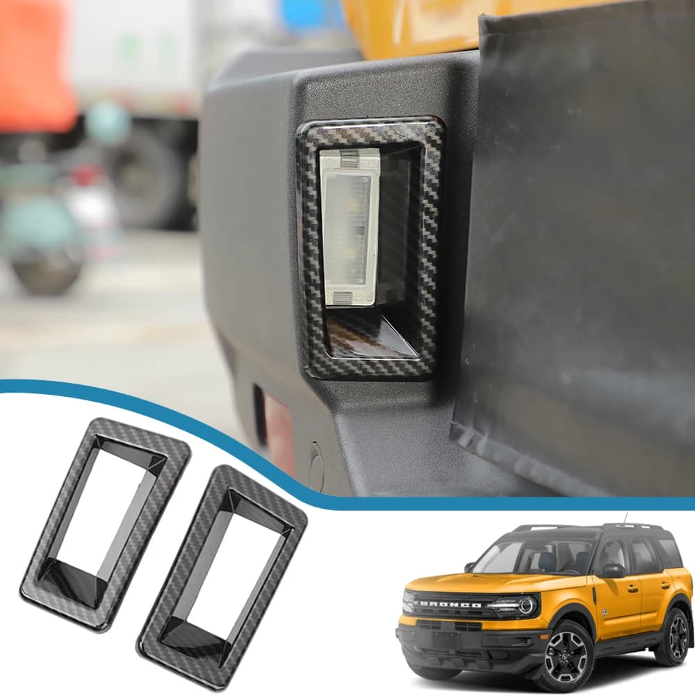 Car Tailgate Rear License Plate Light Lamp Decoration Cover Stickers for Ford Bronco Sport 2021 2022 2023 Exterior Accessories