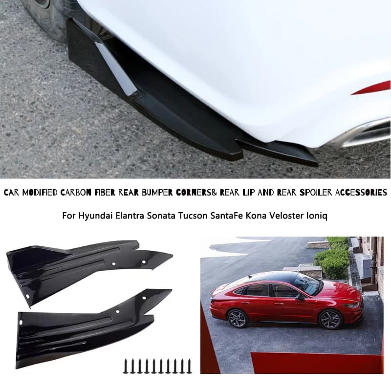 Rear Bumper Lip Diffuser Splitter Canard Protector Front For Hyundai Elantra Sonata Tucson SantaFe Kona Veloster Ioniq