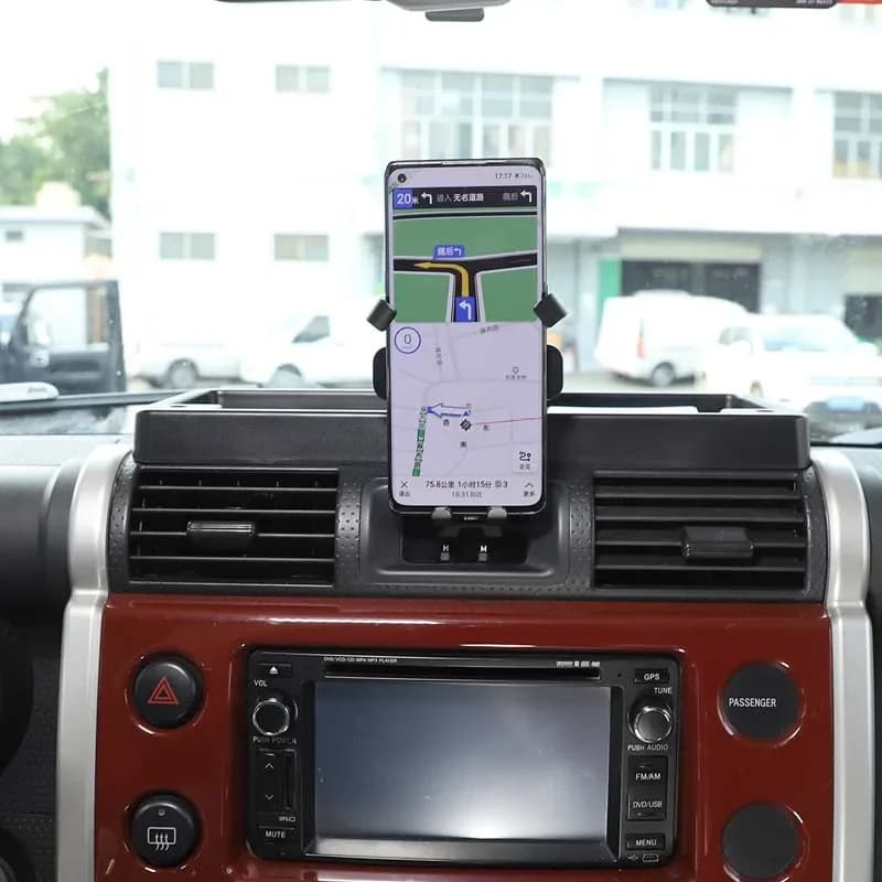 For 2007-2021 Toyota FJ Cruiser Black ABS Car Dashboard Multifunctional Storage Box Phone Holder Tray Car Interior Accessories