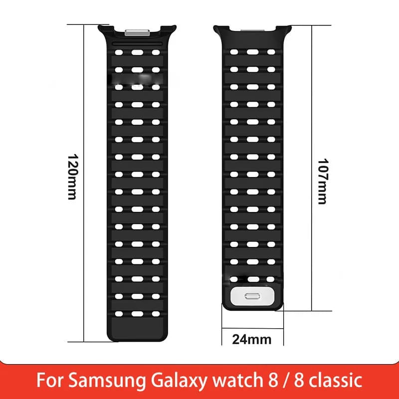 Breathable Silicone Magnetic Watch Strap for Samsung Galaxy watch 8 classic 40/44/46mm Sports Strap watch 8 Wristband Strap