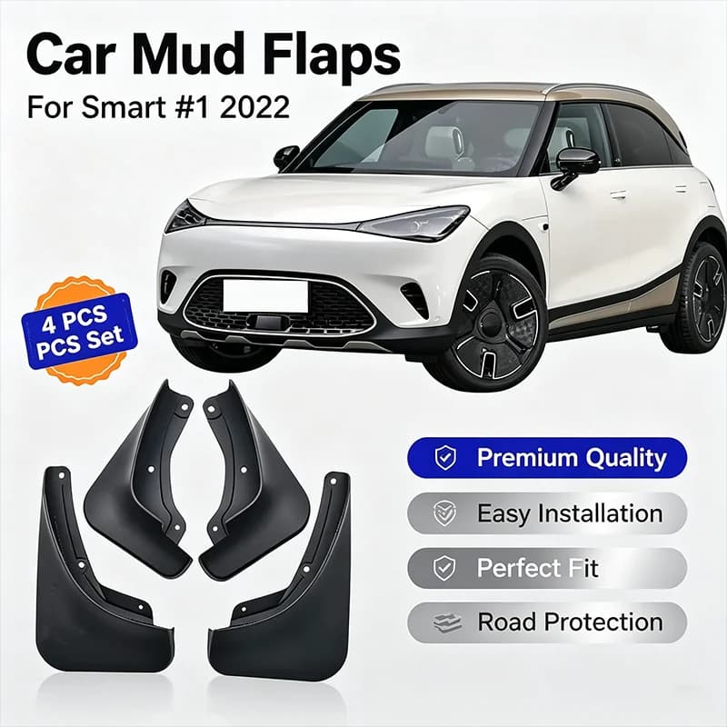 For Smart 1 2022 4Pcs Splash Guards Mud Flaps Front Rear Wheel Fender Protector Heavy Duty Car Exterior